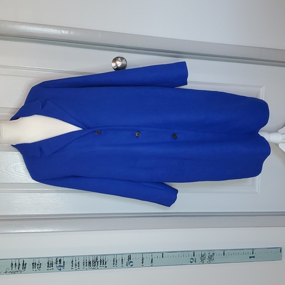 Abercrombie Royal Blue Wool Blend Dad Trench Coat SZ XL - Picture 9 of 9